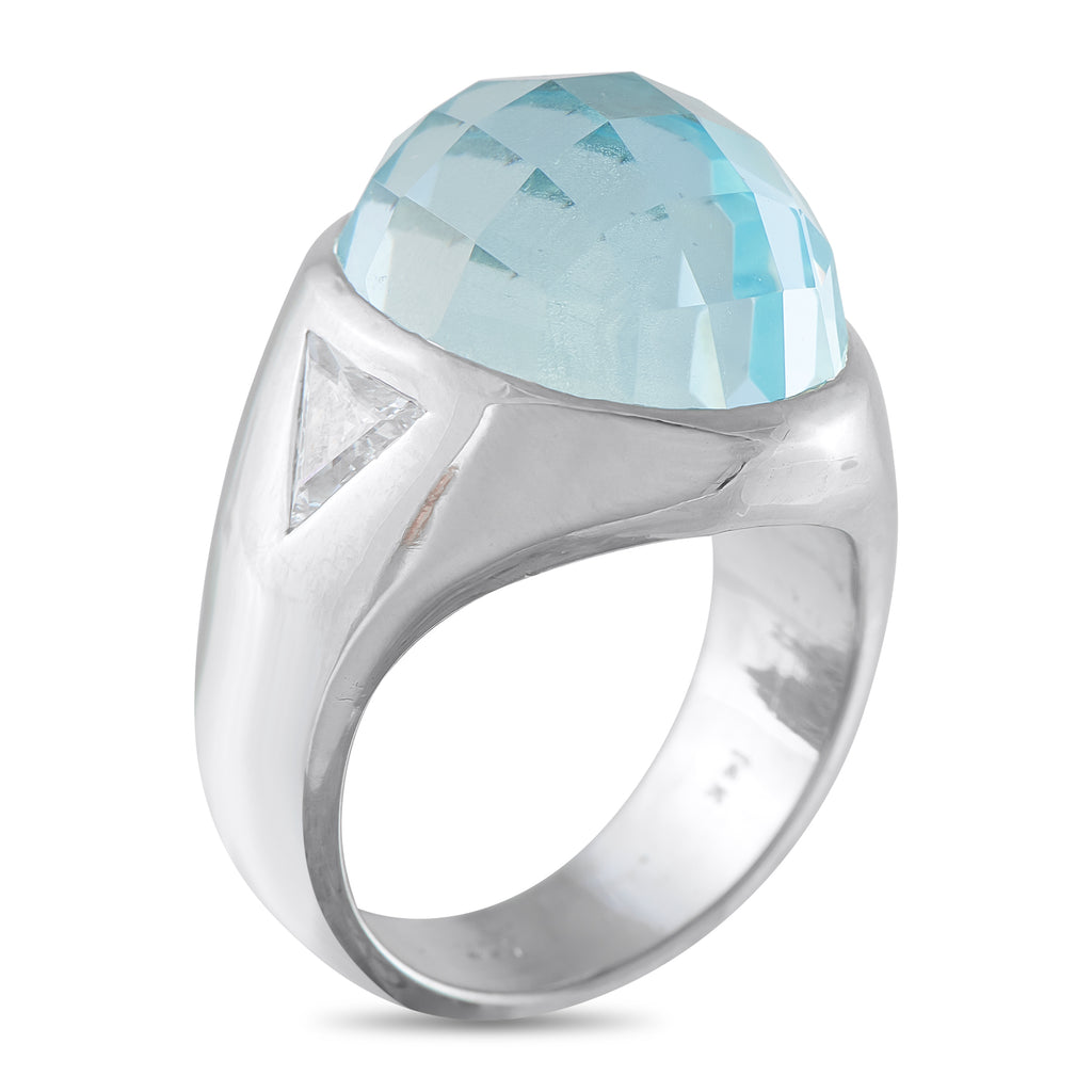 18K White Gold 12.0ct Aquamarine Ring