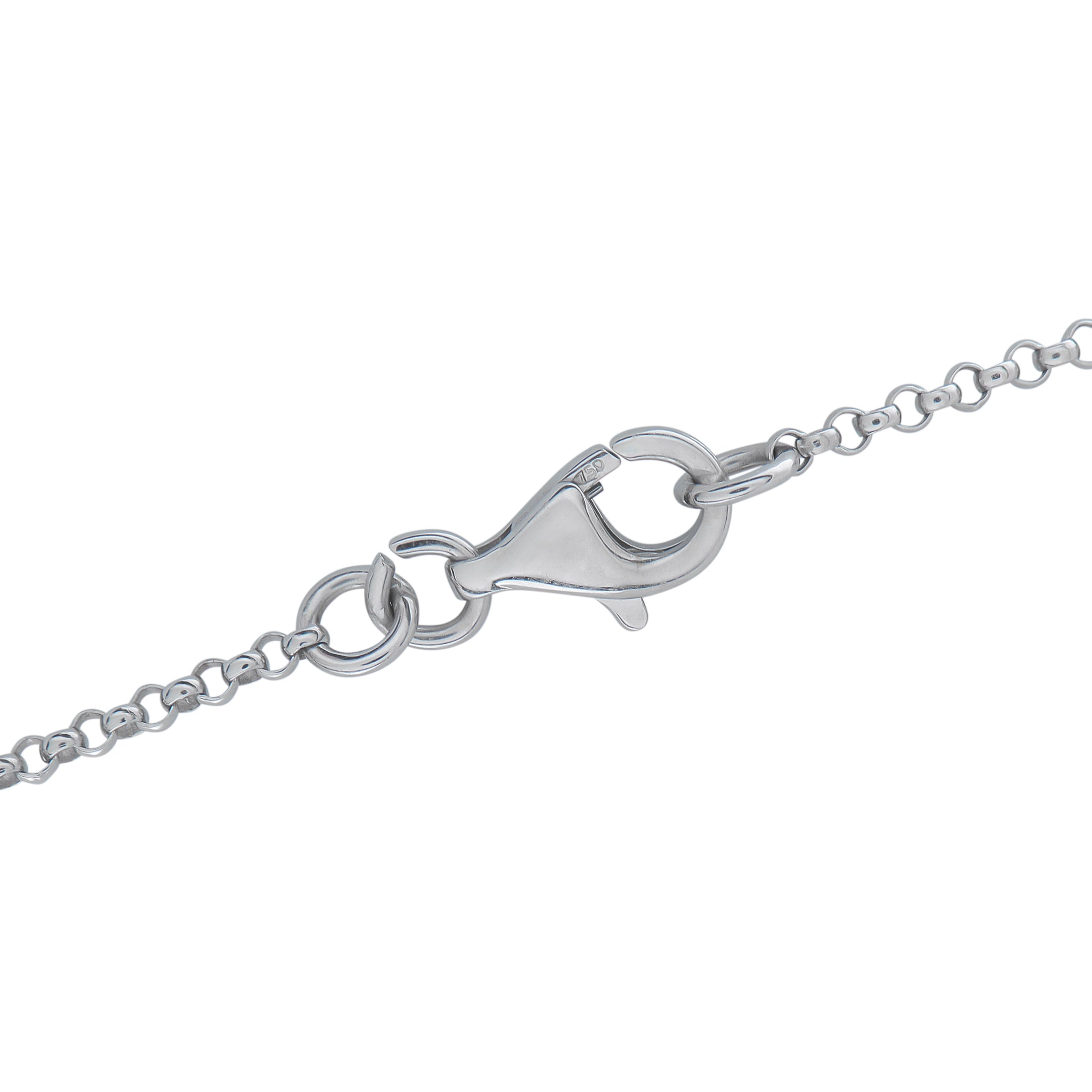 Exclusive 18K White Gold 0.35ct Diamond and Amethyst Pendant