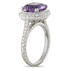 18K White Gold 0.80ct Diamond and Amethyst Ring
