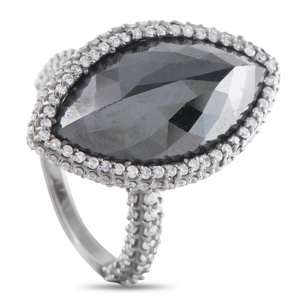 18K White Gold 9.0ct White and Black Diamond Ring