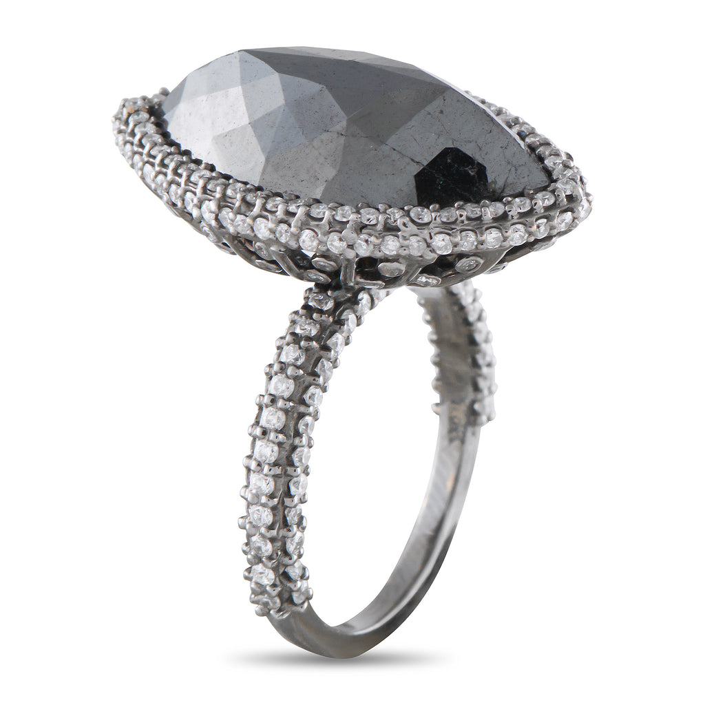 18K White Gold 9.0ct White and Black Diamond Ring