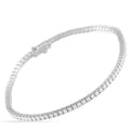 Diamond tennis bracelet with continuous pavé links, flexible curved design