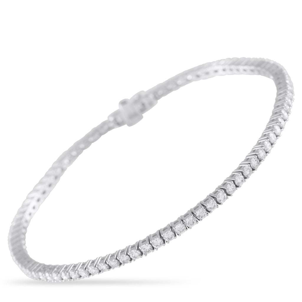 18K White Gold 3.10ct Diamond Tennis Bracelet