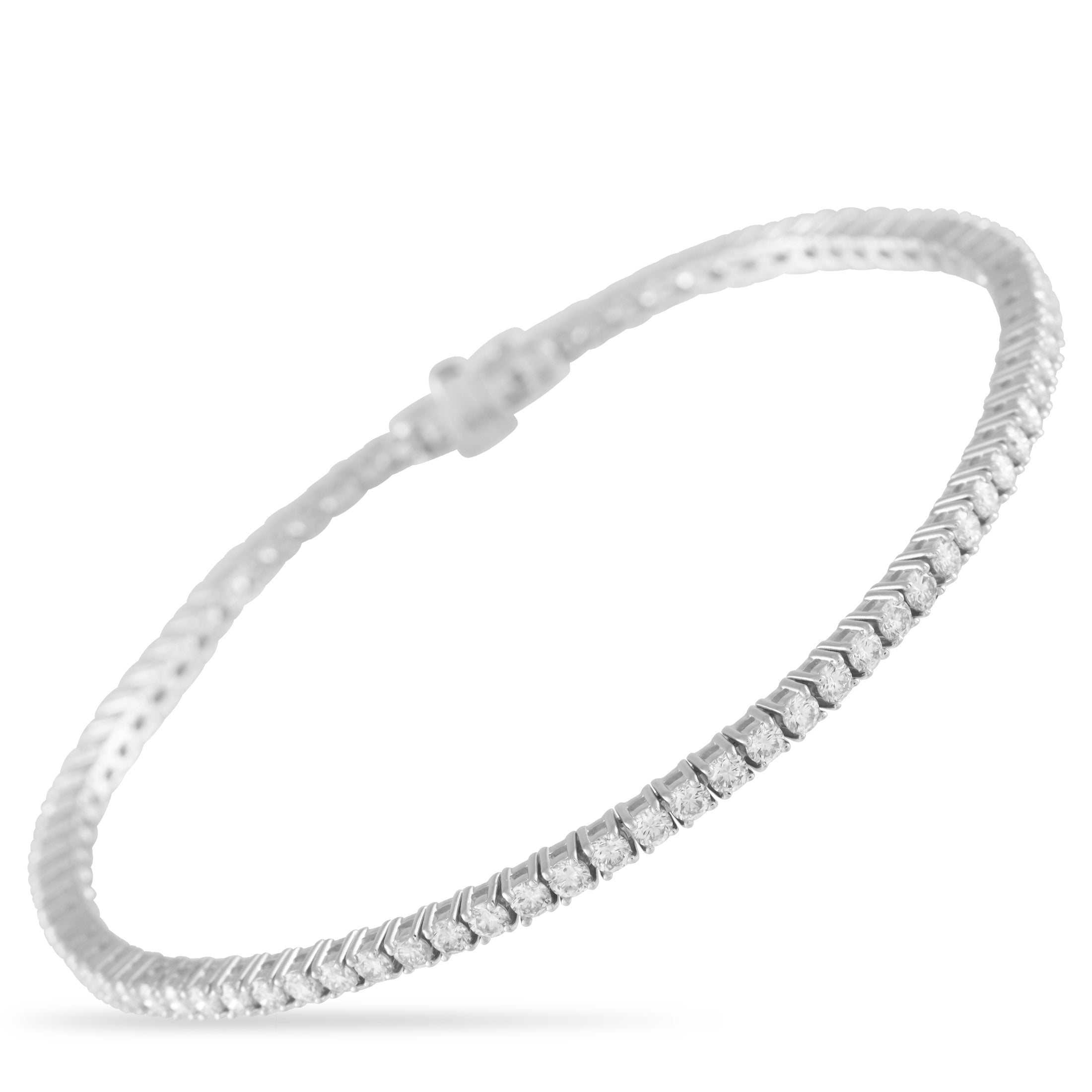 18K White Gold 3.10ct Diamond Tennis Bracelet