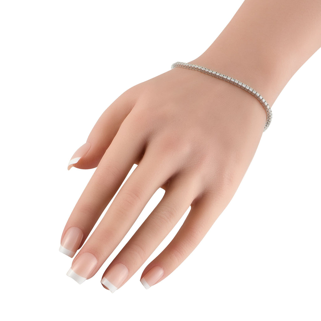 Exclusive 18K White Gold 3.10ct Diamond Tennis Bracelet