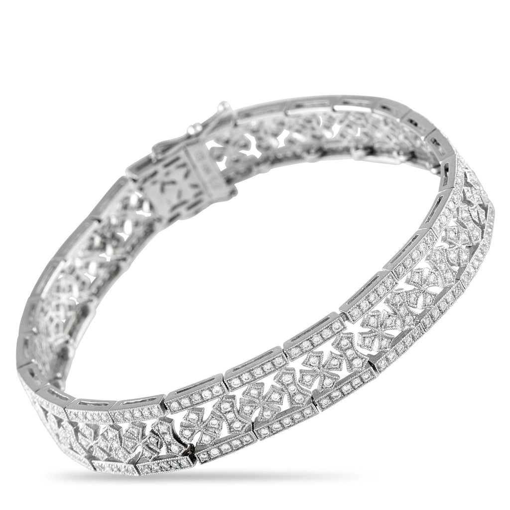 Exclusive 18K White Gold 2.90ct Diamond Bracelet MF20-090225 – This luxury bracelet is simply stunning