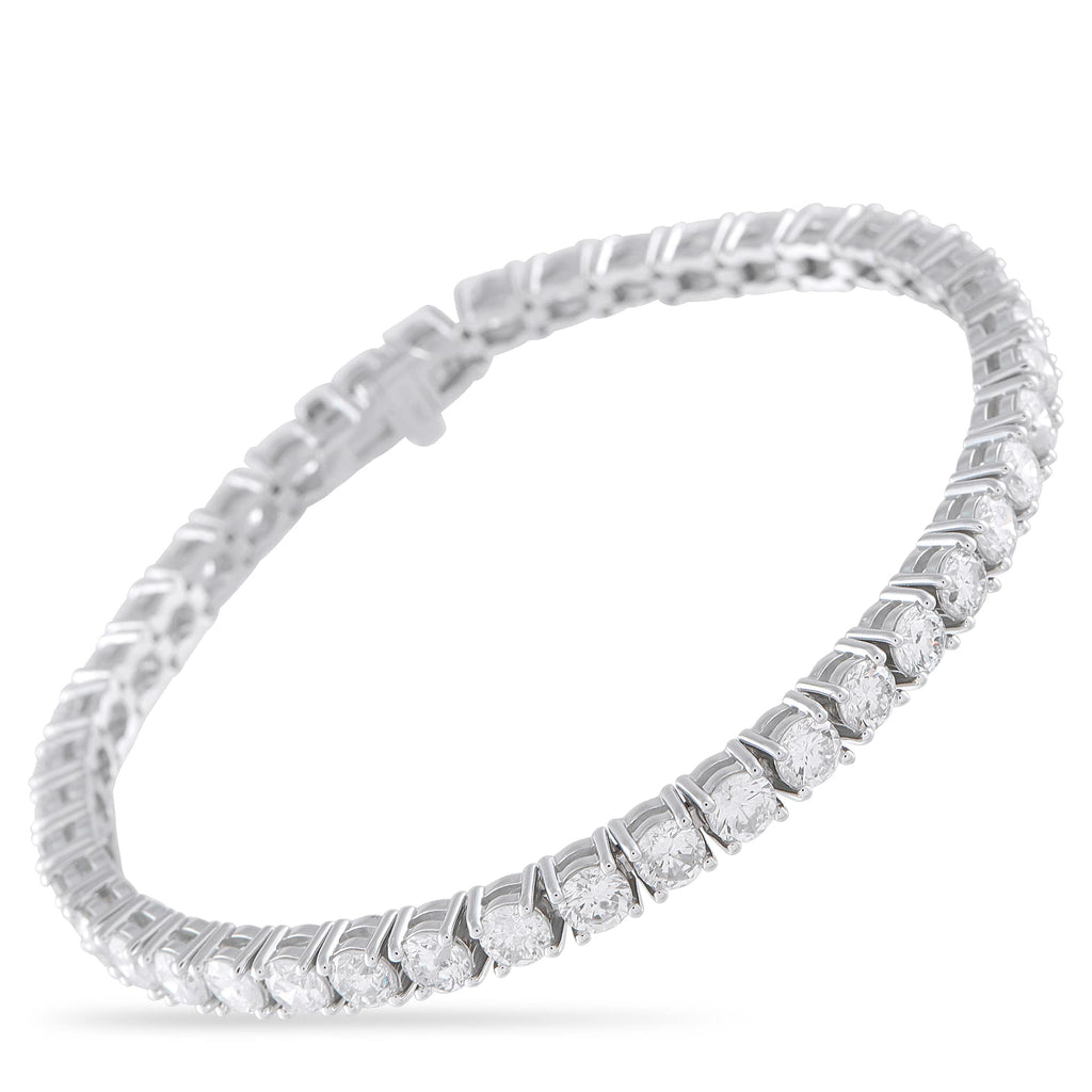 Exclusive 18K White Gold 10.70ct Diamond Tennis Bracelet A striking wrist companion that celebrates both scale and clarity. This Exclusive  tennis bracelet showcases an impressive 10