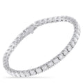 18K white gold diamond tennis bracelet with round pavé stones