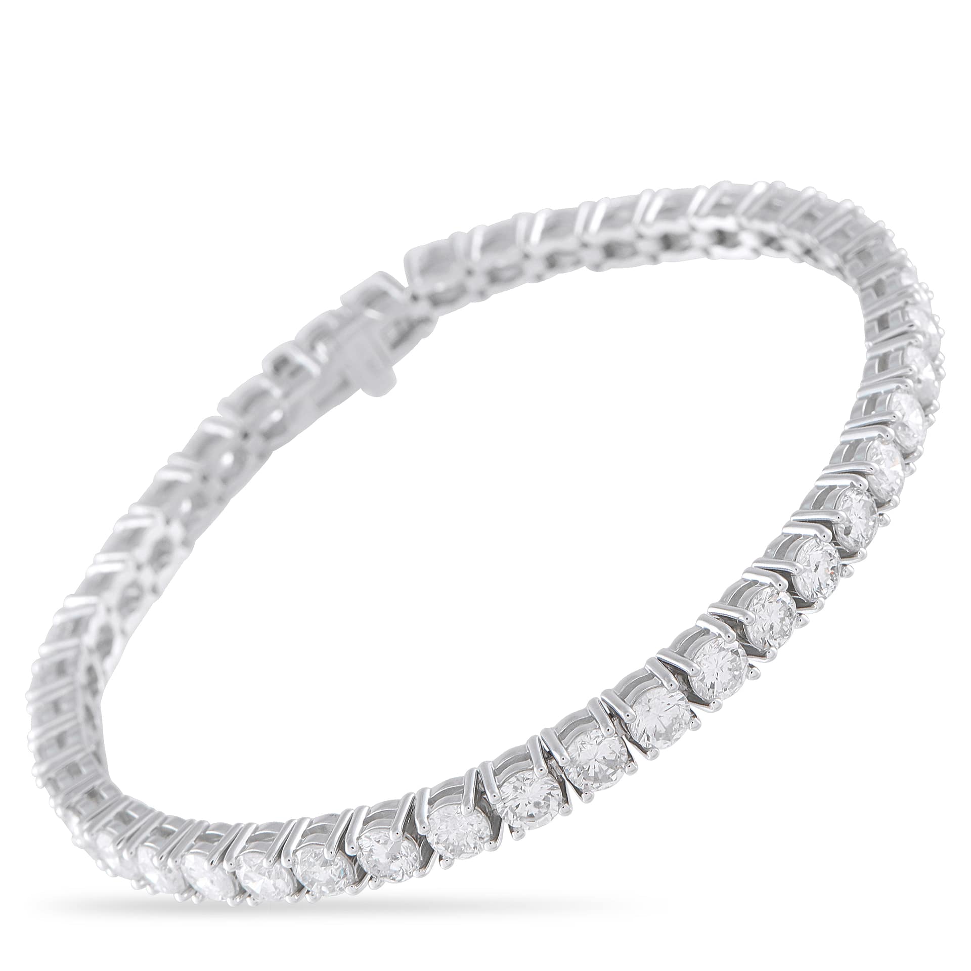 Exclusive 18K White Gold 10.70ct Diamond Tennis Bracelet A striking wrist companion that celebrates both scale and clarity. This Exclusive  tennis bracelet showcases an impressive 10