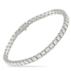 18K white gold diamond tennis bracelet with round-cut stones