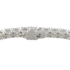 White gold diamond tennis bracelet with clasp and linked pave stones