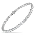 White gold diamond tennis bracelet with oval and round diamond links