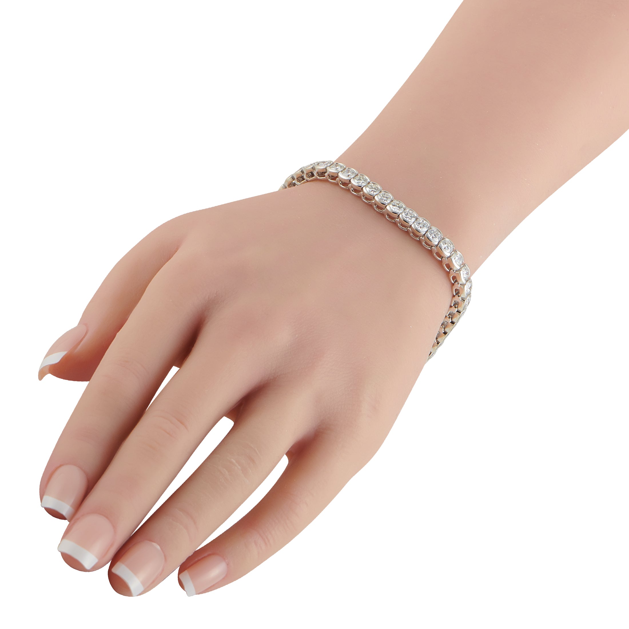 18K White Gold 9.50ct Diamond Tennis Bracelet