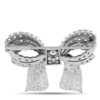 Exclusive 18K White Gold 2.75ct Diamond Bow Brooch