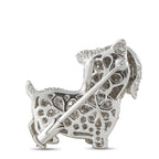 18K White Gold 1.25ct Diamond Dog Brooch