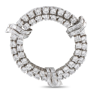 18K White Gold 2.0ct Diamond Open Circle Brooch