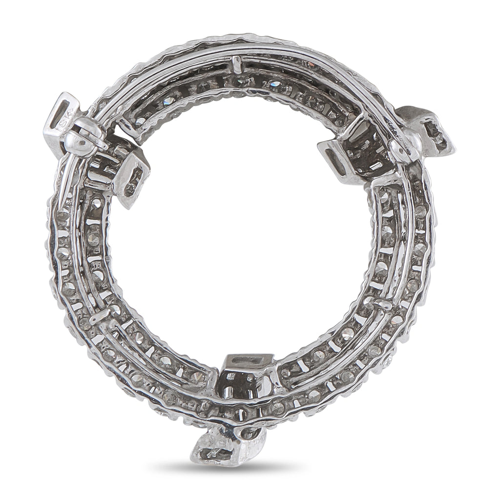18K White Gold 2.0ct Diamond Open Circle Brooch