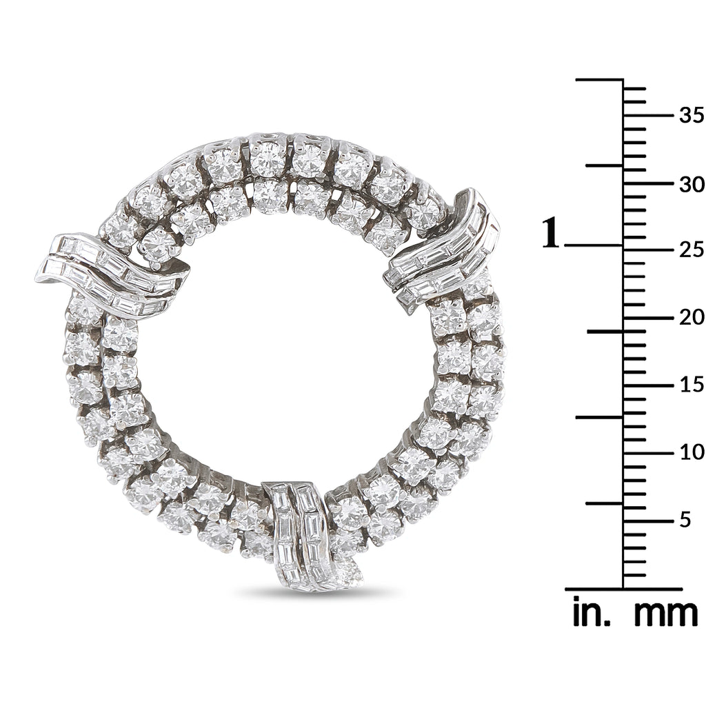 18K White Gold 2.0ct Diamond Open Circle Brooch