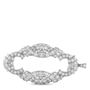 Antique 18K White Gold 5.0ct Diamond Plaque Brooch
