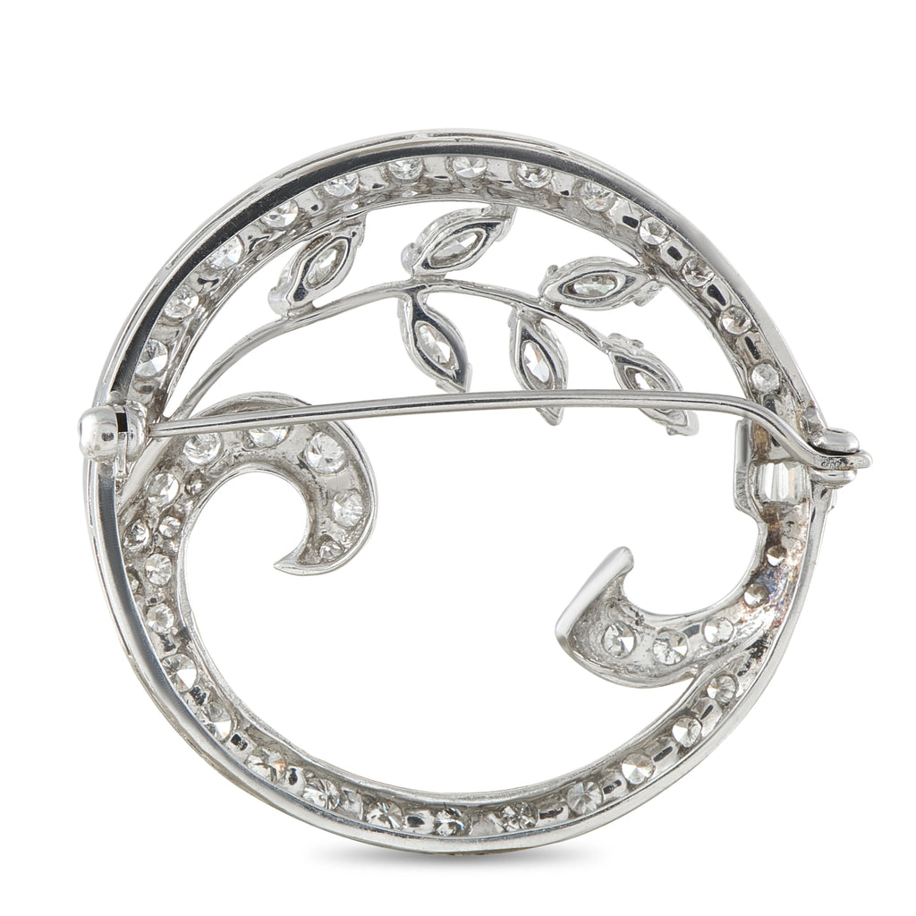 18K White Gold 2.0ct Diamond Brooch
