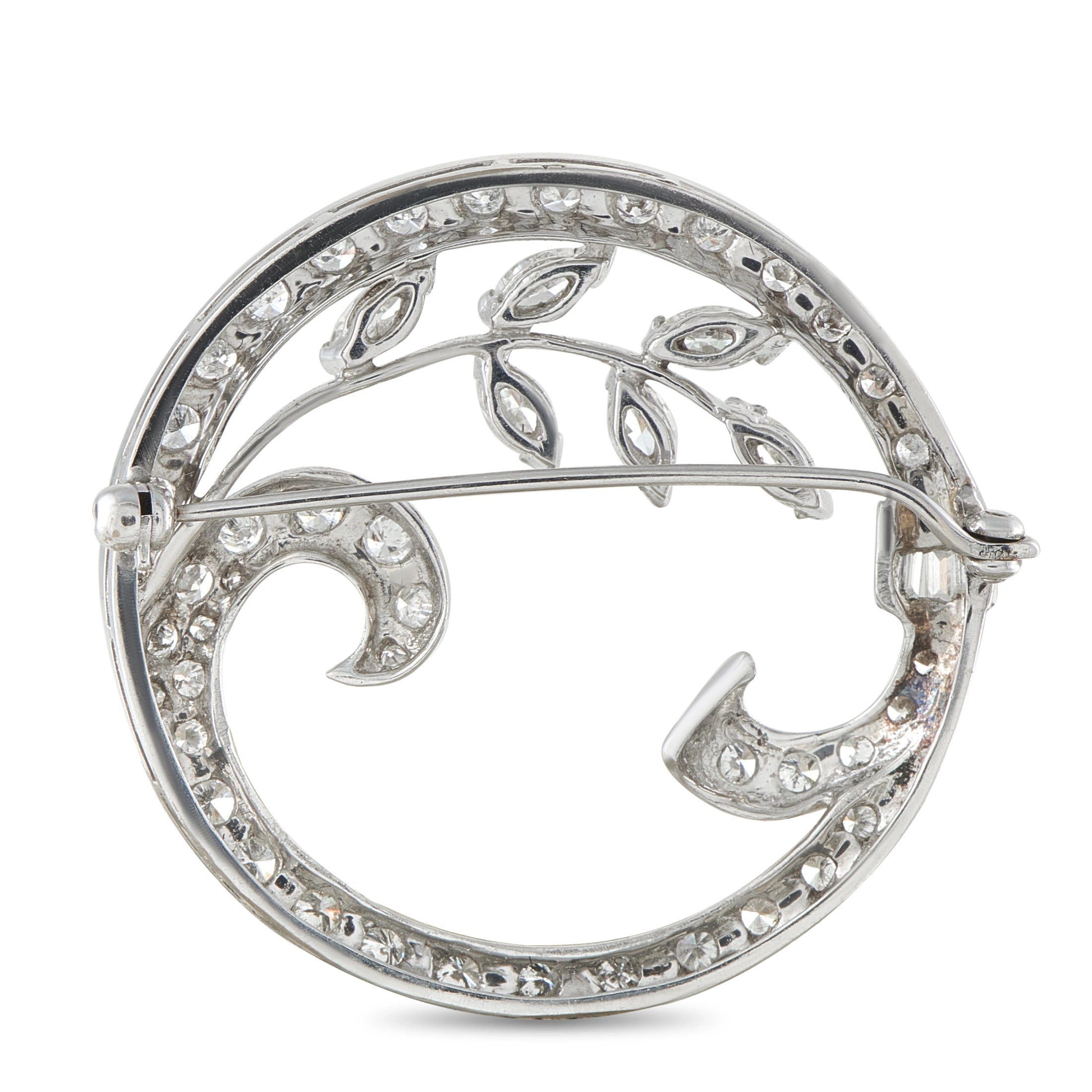 18K White Gold 2.0ct Diamond Brooch