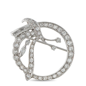 18K White Gold 1.40ct Diamond Circle Brooch