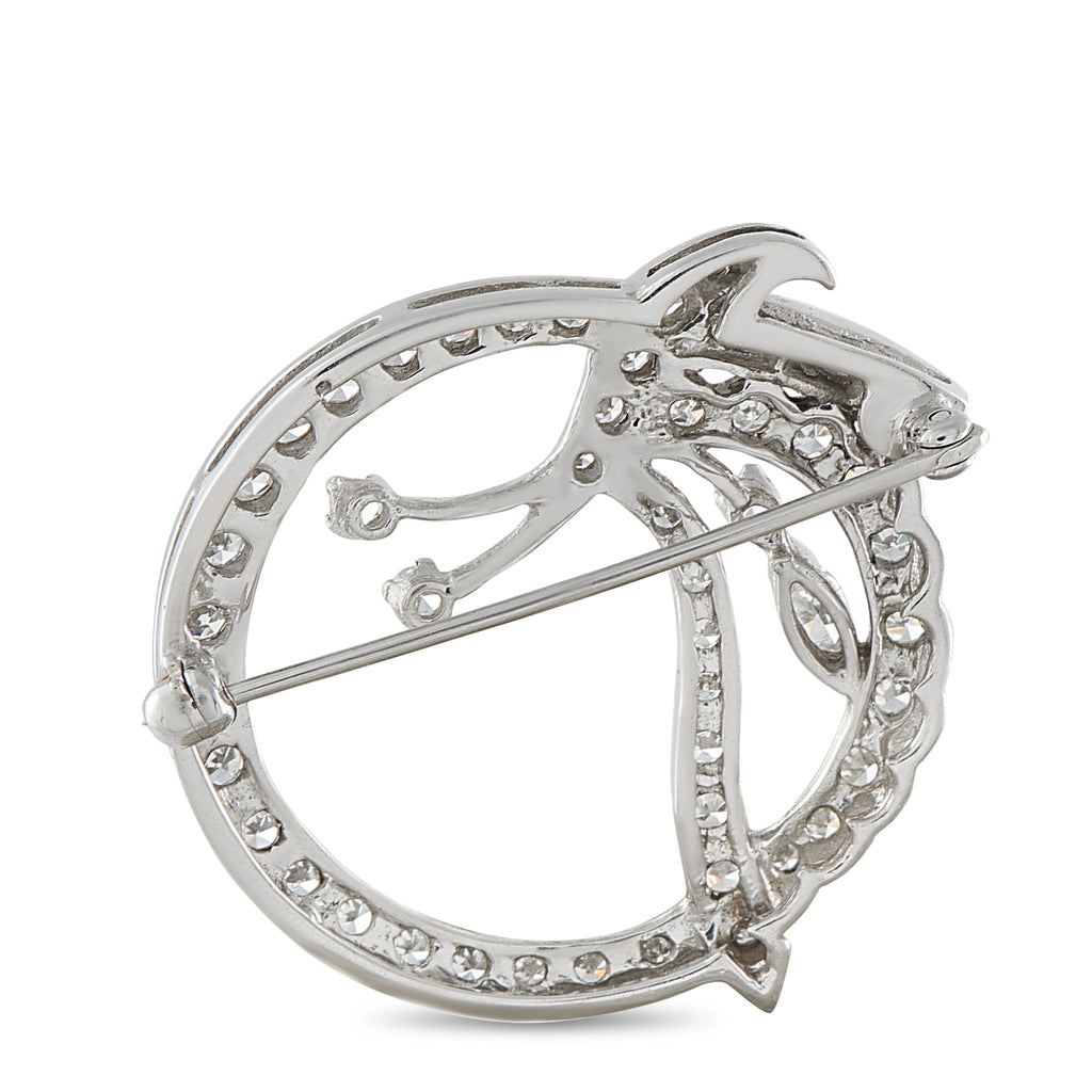 18K White Gold 1.40ct Diamond Circle Brooch