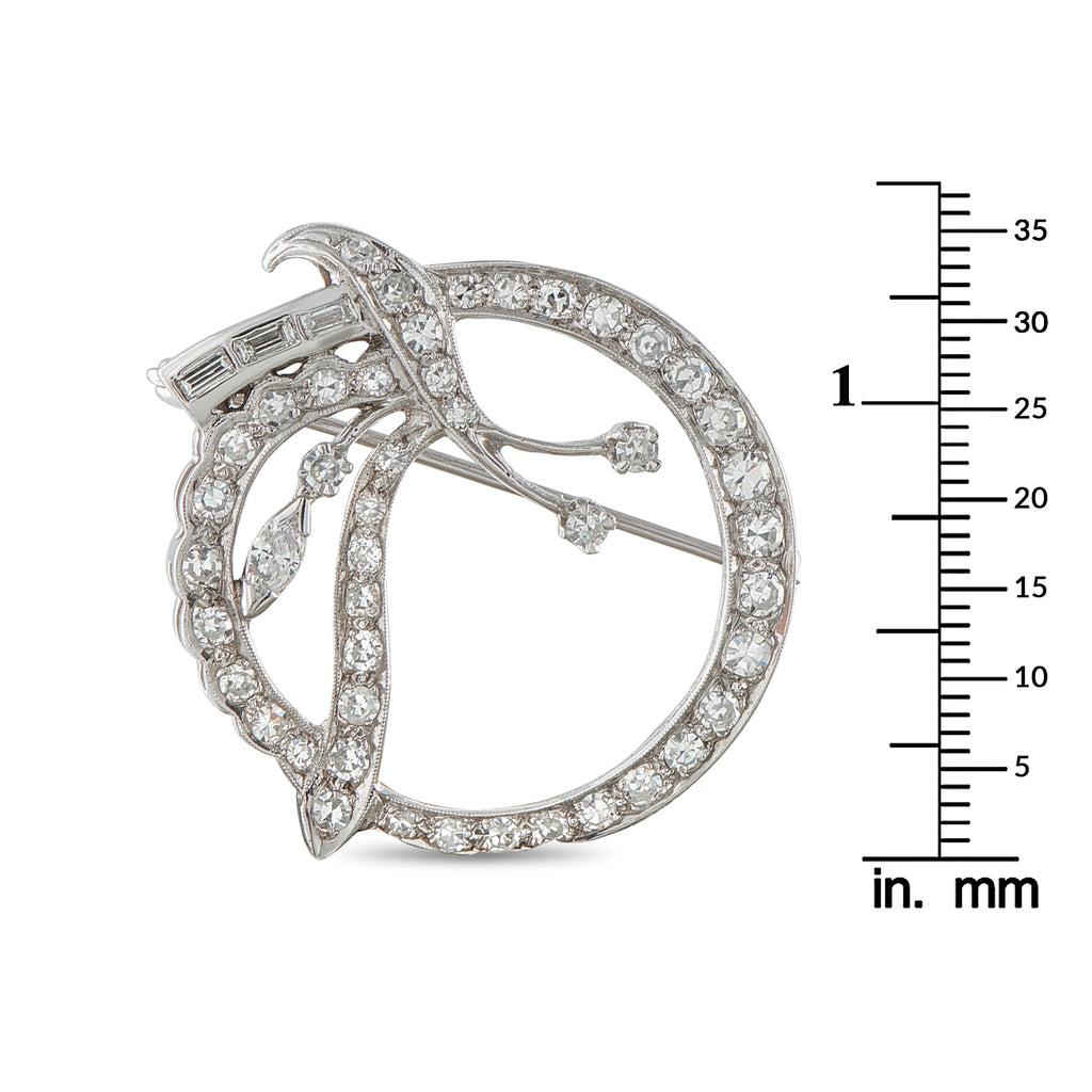 18K White Gold 1.40ct Diamond Circle Brooch