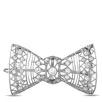 18K White Gold 0.40ct Diamond Belle Epoque Bow Brooch