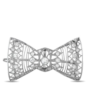 18K White Gold 0.40ct Diamond Belle Epoque Bow Brooch
