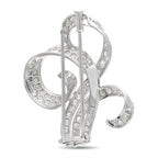 Antique 18K White Gold 4.85ct Diamond Brooch