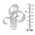 Antique 18K White Gold 4.85ct Diamond Brooch