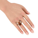 18K Yellow Gold 0.48ct Diamond and Citrine Ring
