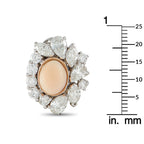 18K White Gold 6.0ct Diamond and Conch Pearl Clip-On Earrings