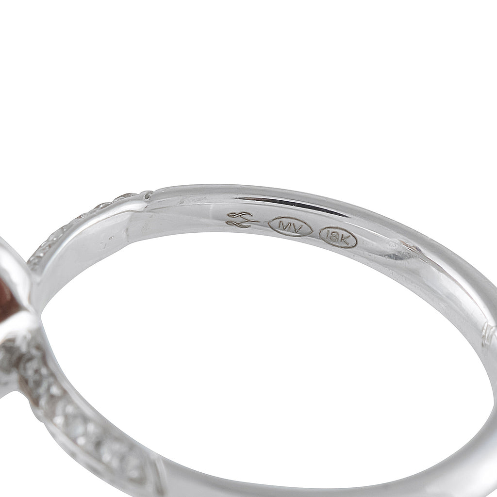 18K White Gold 0.10ct Diamond and Conch Pearl Ring
