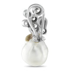 18K White Gold 2.50ct Diamond and Pearl Earrings