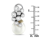 18K White Gold 2.50ct Diamond and Pearl Earrings