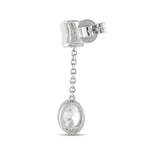 18K White Gold 2.50ct Oval Diamond Dangle Earrings