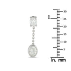 18K White Gold 2.50ct Oval Diamond Dangle Earrings