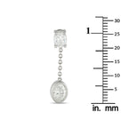 Exclusive 18K White Gold 2.50ct Oval Diamond Dangle Earrings