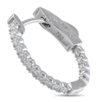 18K White Gold 0.52ct Diamond Inside-Out Huggie Hoop Earrings
