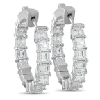 Exclusive 18K White Gold 3.75ct Diamond Inside-Out Hoop Earrings – These luxury earrings are chic, elegant, and perfect for a