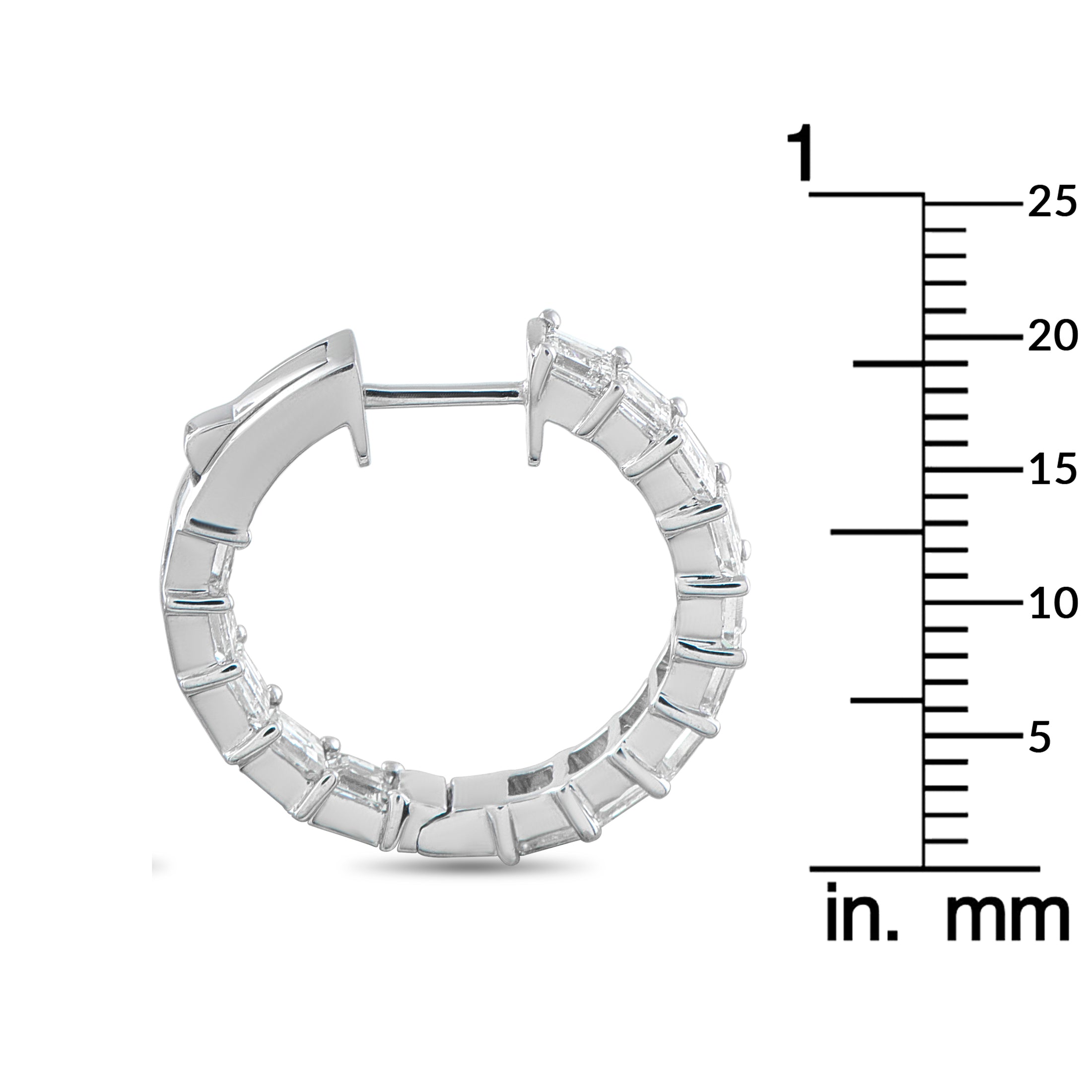 Exclusive 18K White Gold 3.75ct Diamond Inside-Out Hoop Earrings