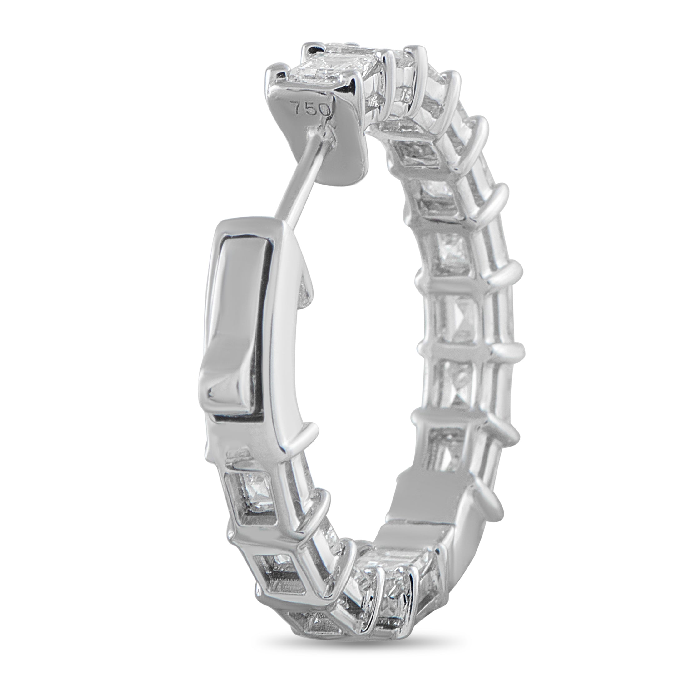 Exclusive 18K White Gold 4.0ct Diamond Inside-Out Hoop Earrings