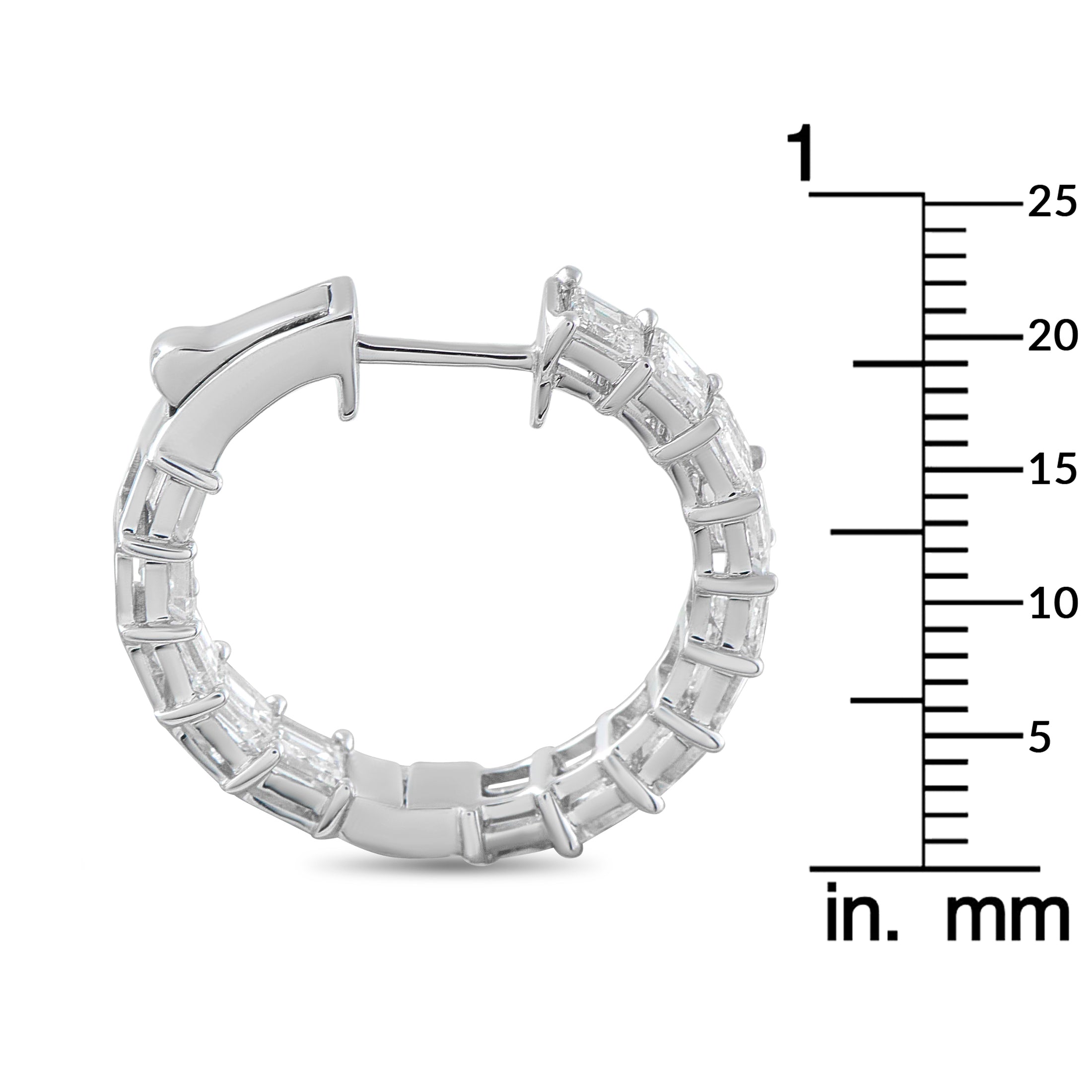 Exclusive 18K White Gold 4.0ct Diamond Inside-Out Hoop Earrings