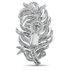 18K White Gold 3.50ct Diamond Feather Earrings