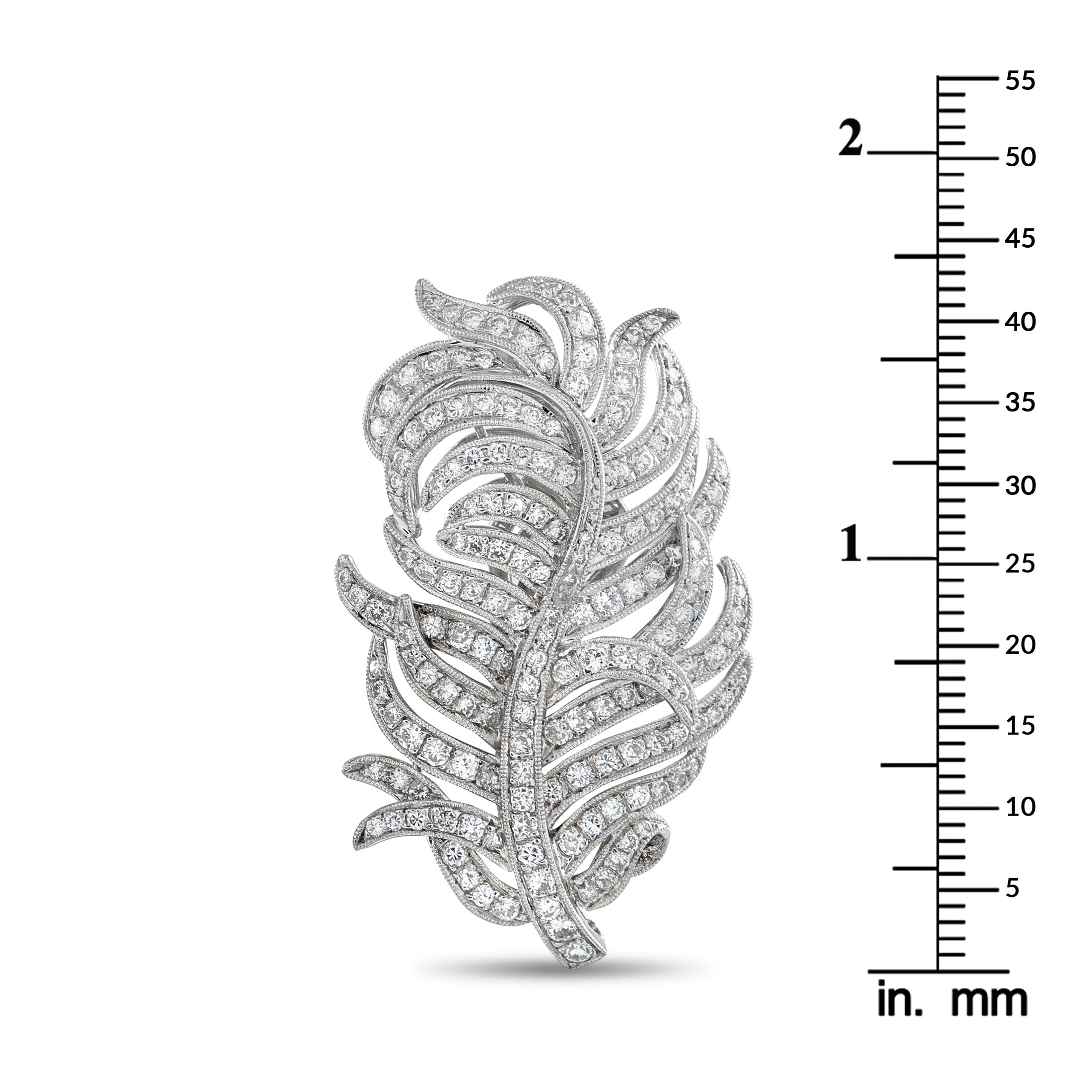 18K White Gold 3.50ct Diamond Feather Earrings