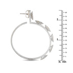 18K White Gold 3.0ct Diamond Hoop Earrings