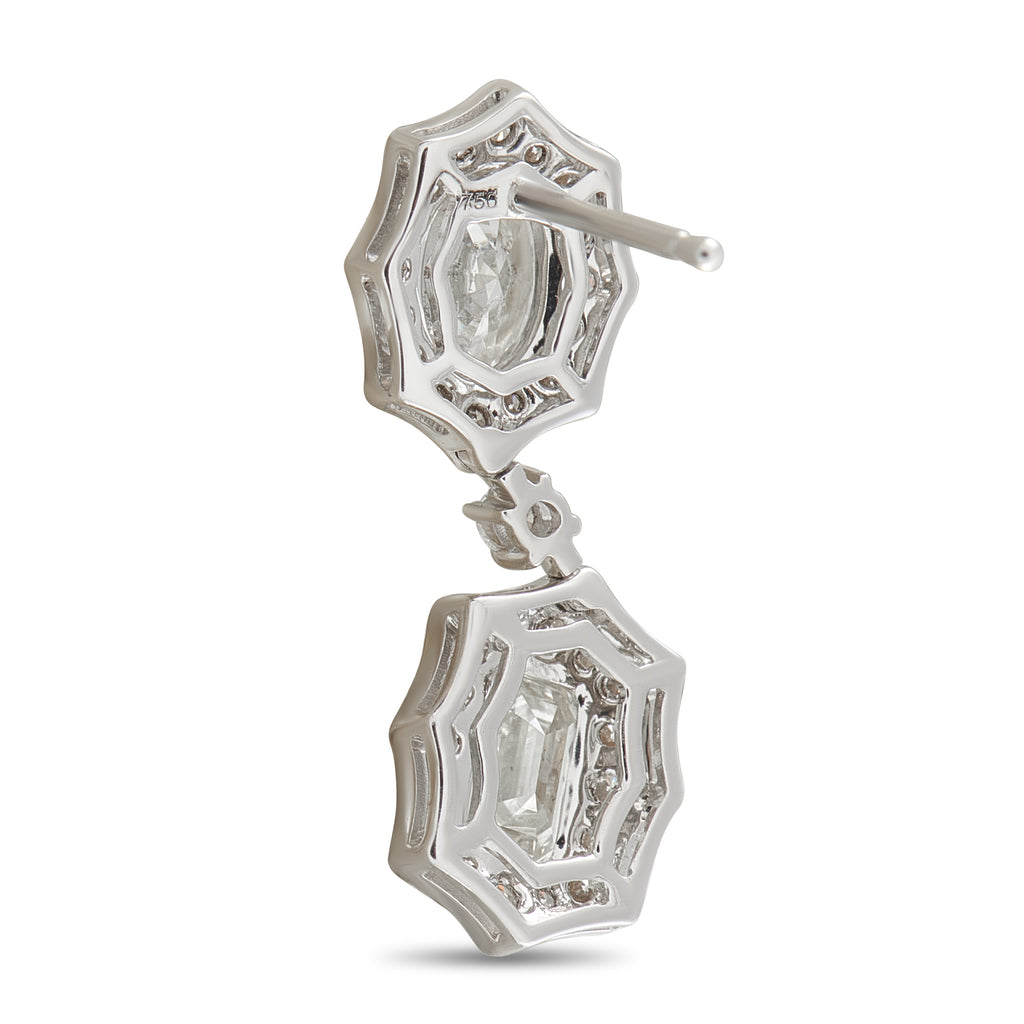18K White Gold 3.91ct Diamond Earrings