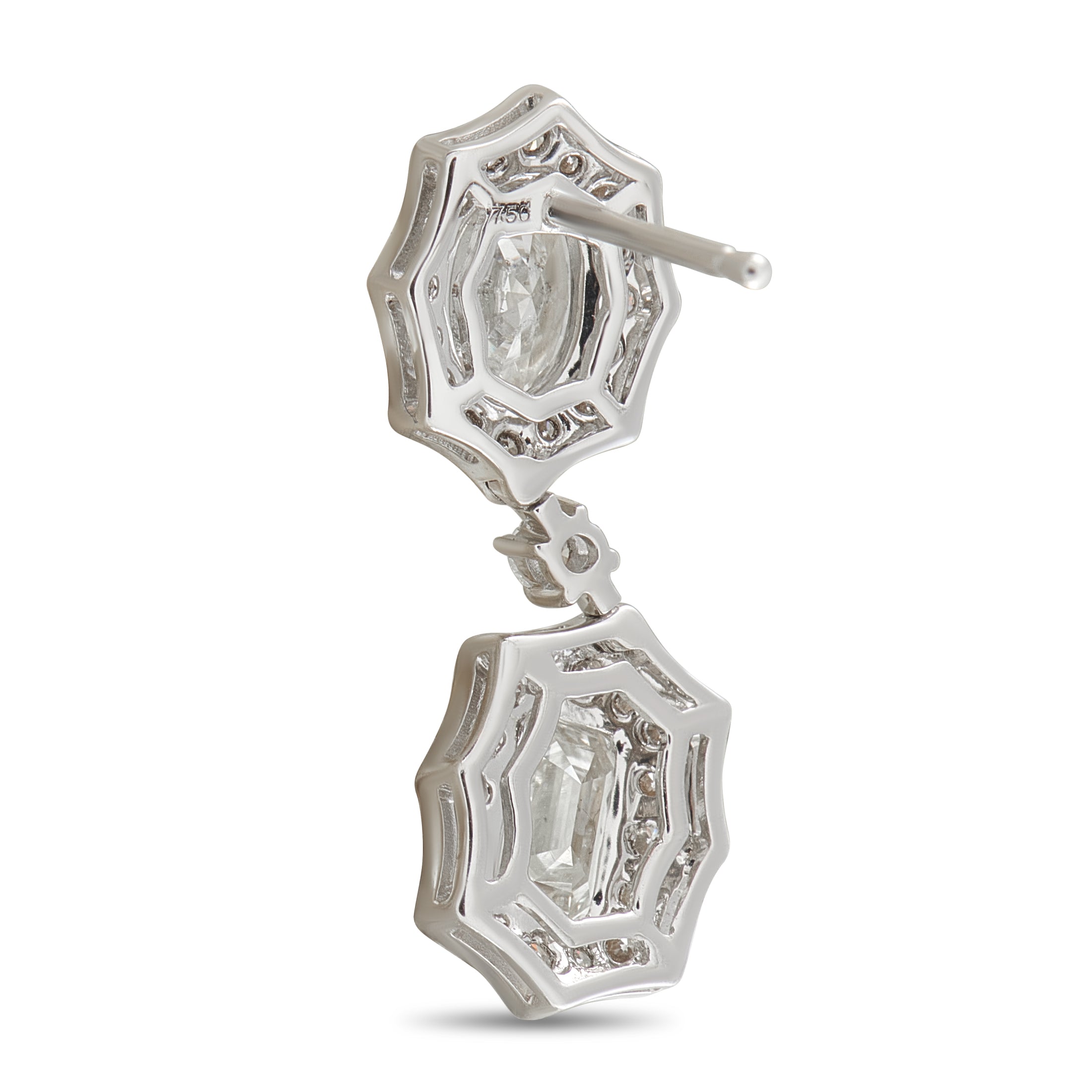 18K White Gold 3.91ct Diamond Earrings